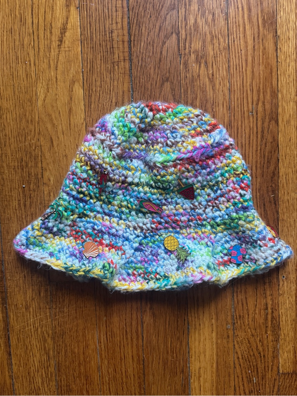 Handmade Crochet Bucket Hat w/ Pins – Made by @thecrystalneedle65